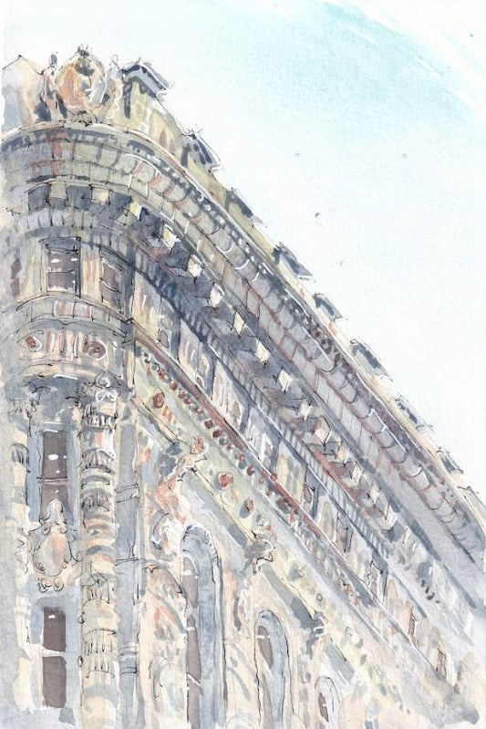 Flatiron Building Corner - Watercolor - Signed Prints