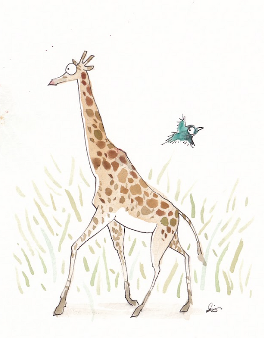 Giraffe - Watercolor - Signed Prints